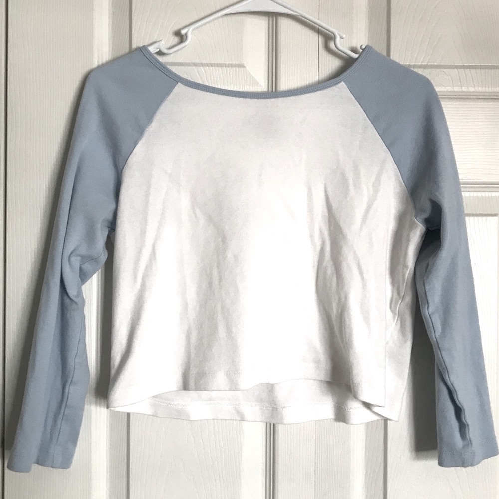 Light Blue and White Baseball Tee